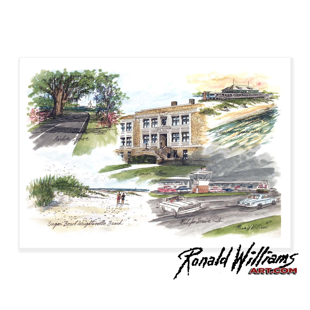 Prints - Historic Wilmington North Carolina Landmarks Collage #2