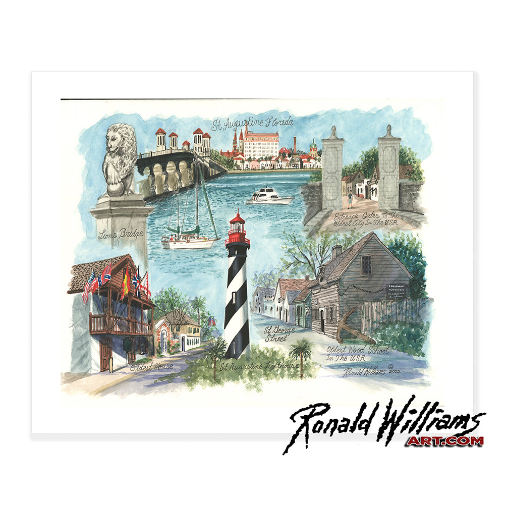 Prints - Historic St. Augustine Florida Landmark Montage