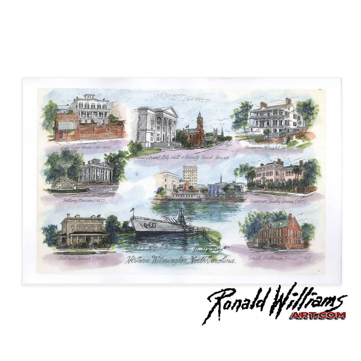Prints - Historic Wilmington North Carolina Landmarks Collage