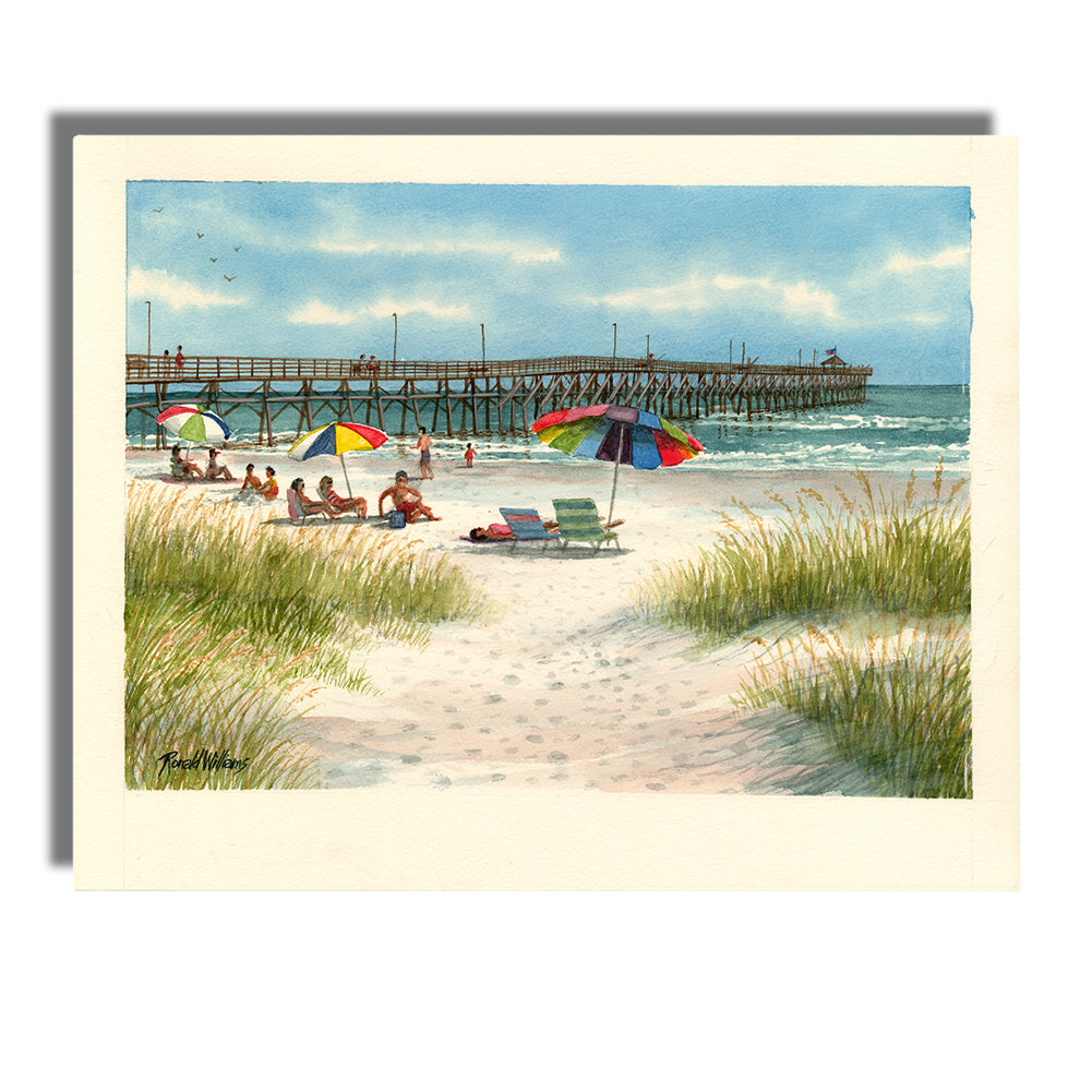 Prints - Ocean Isle Crescent Pier North Carolina Marina