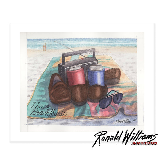 Prints - Beach Blanket and Radio I Love Beach Music
